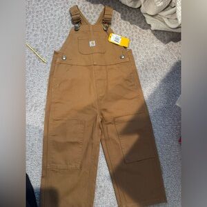 Carhartt kids Canvas Bib Overalls in Brown
